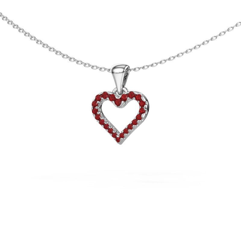 Pendant Heart 7 950 platinum ruby 1 mm