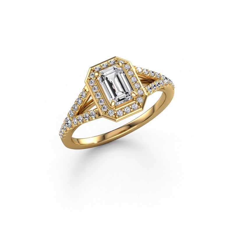 Engagement ring Pamela EME 585 gold lab grown diamond 0.987 crt