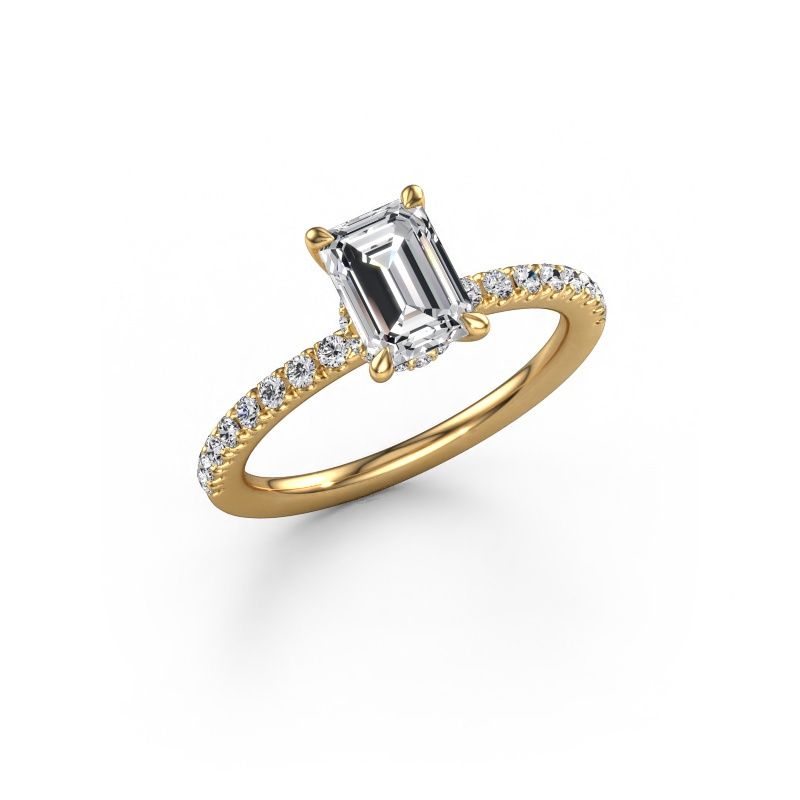 Bague de fiançailles Crystal EME 4 585 or jaune diamant synthétique 1.46 crt