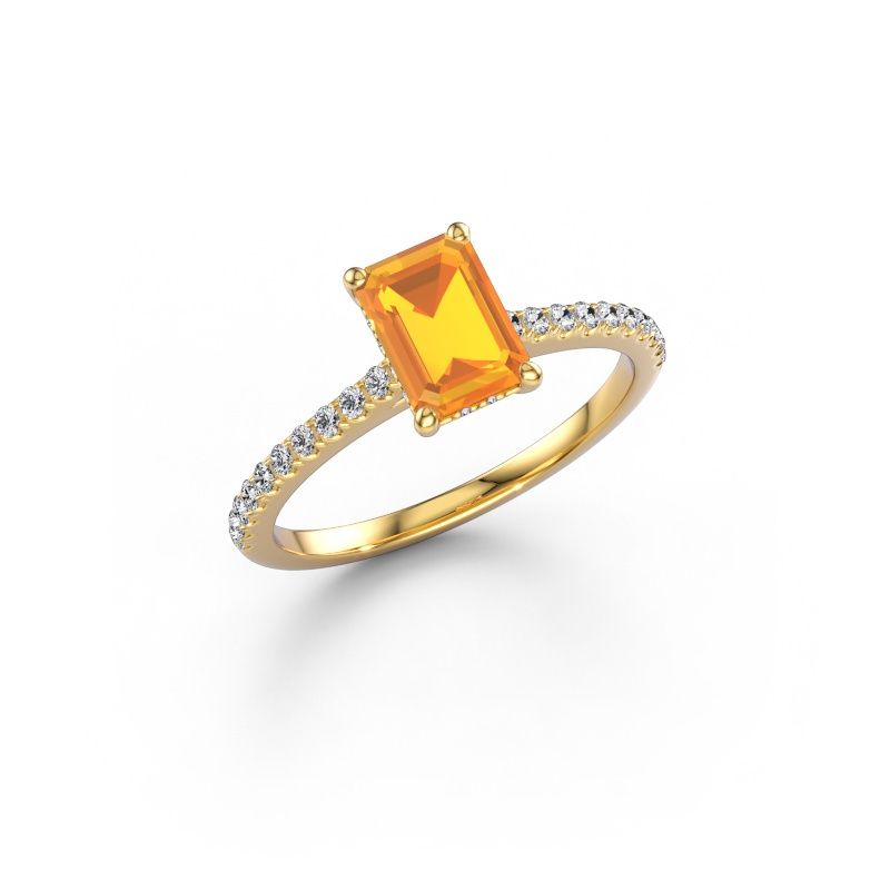 Bague de fiançailles Sophie EME 585 or jaune citrine 7.5x5.5 mm