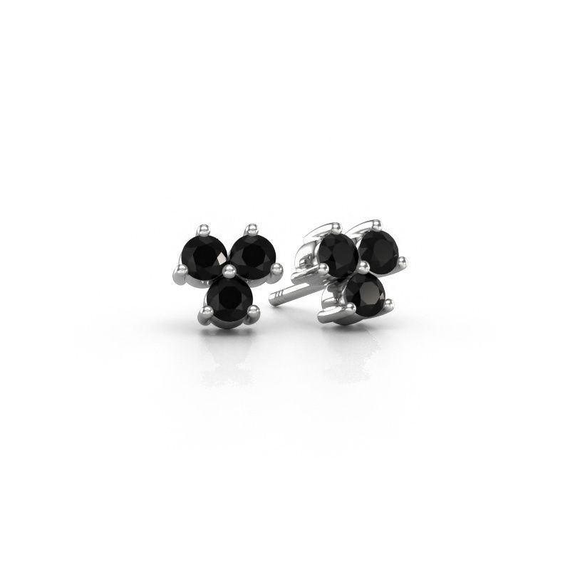Clous d'oreilles Shirlee 950 platine diamant noir 0.72 crt