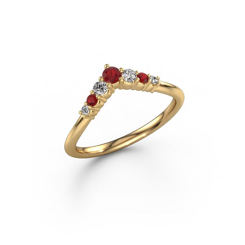 Stapelring Imani A 585 goud robijn 2.8 mm