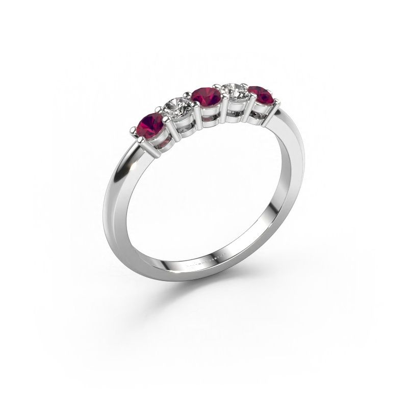 Ring Michelle 5 585 witgoud rhodoliet 3 mm