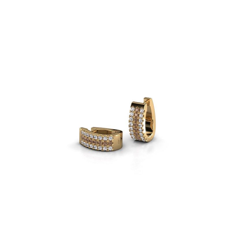 Image of Hoop earrings nena<br/>585 gold<br/>Brown diamond 0.36 crt