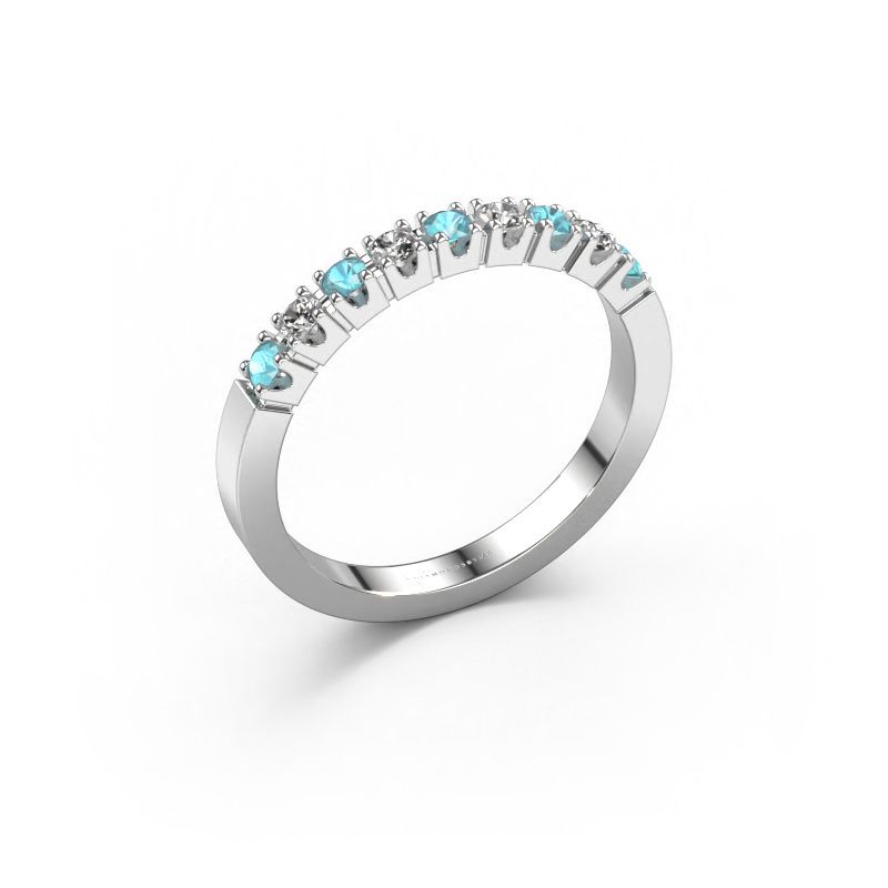 Ring Dana 9 585 white gold blue topaz 2 mm