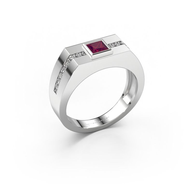 Bague pour homme Robertus 2 585 or blanc rhodolite 4 mm