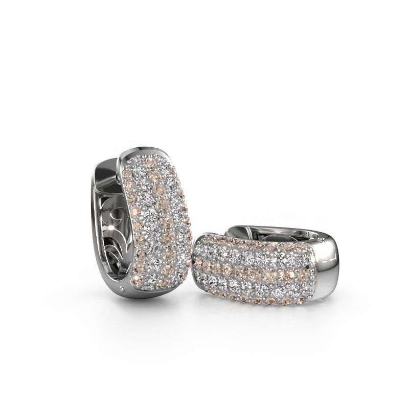 Créoles Danika 8.5 B 950 platine diamant brun 1.554 crt