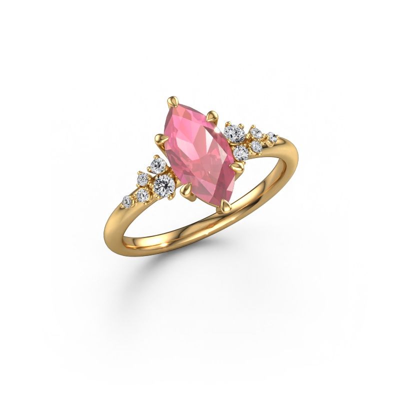 Engagement ring Royce MRQ 585 gold tourmaline pink 11x5.5 mm