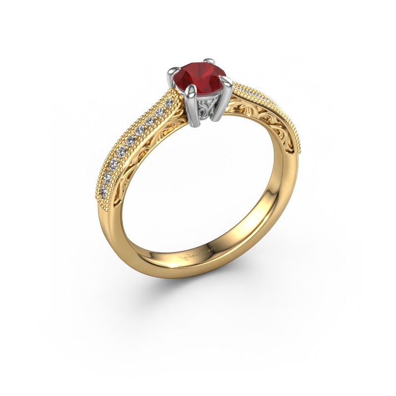 Belofte ring Shonta RND 585 goud robijn 4.7 mm