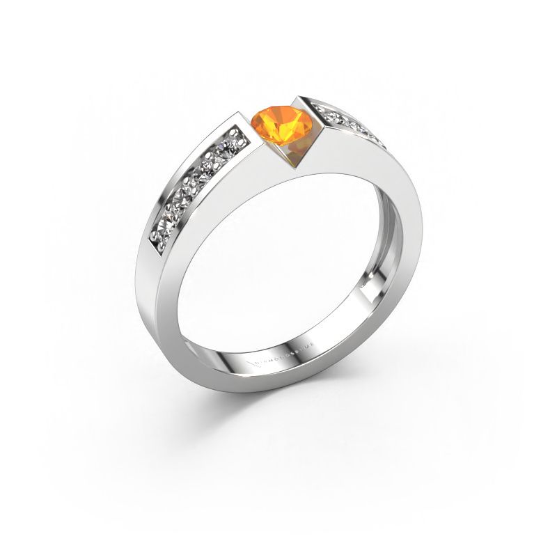 Verlobungsring Lizzy 2 585 Weißgold Citrin 4.2 mm
