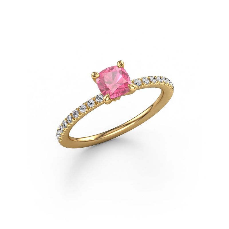 Verlovingsring Crystal CUS 2 585 goud roze saffier 5 mm