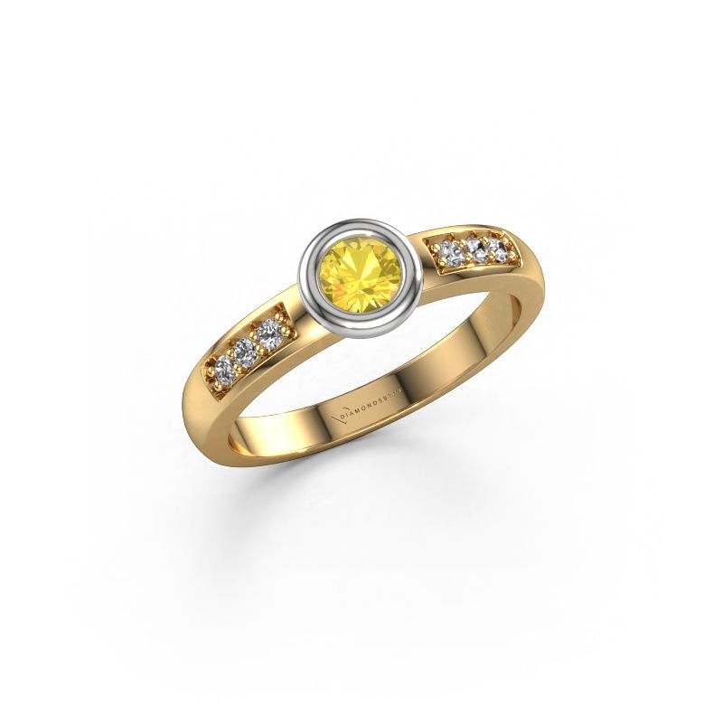 Engagement ring Lieke 585 gold yellow sapphire 4 mm