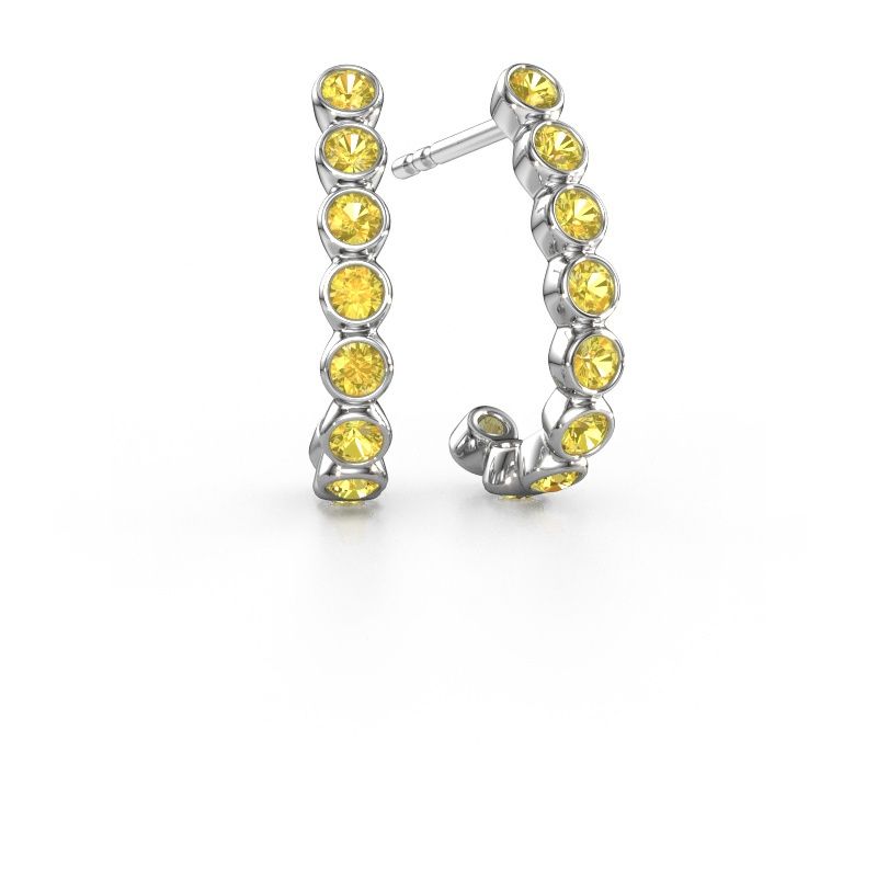 Clous d'oreilles Nova 585 or blanc saphir jaune 2.2 mm