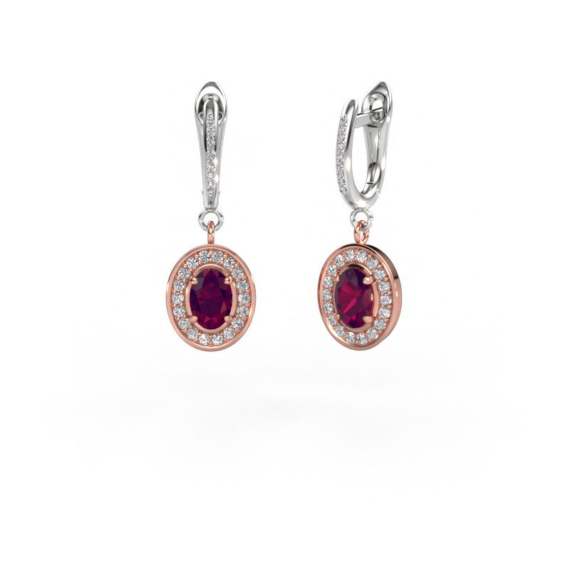 Pendants d'oreilles Layne 2 585 or rose rhodolite 7x5 mm