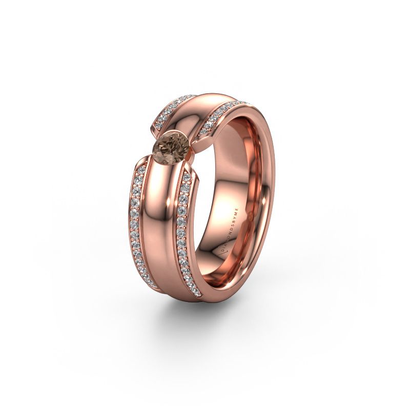 Ehering WHR0575L 585 Roségold Braun Diamant ±7 x 2 mm