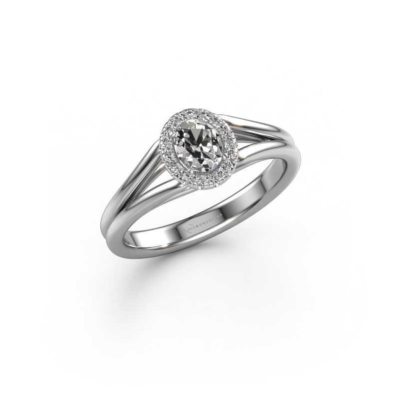 Engagement ring Verla ovl 1 585 white gold diamond 0.43 crt