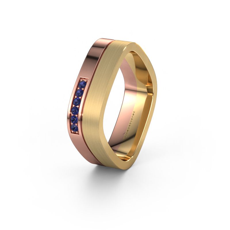 Trouwring WH6030L16A 585 rosé goud saffier ±6x1.7 mm