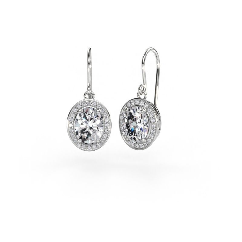 Drop earrings Latesha 950 platinum lab-grown diamond 3.922 crt