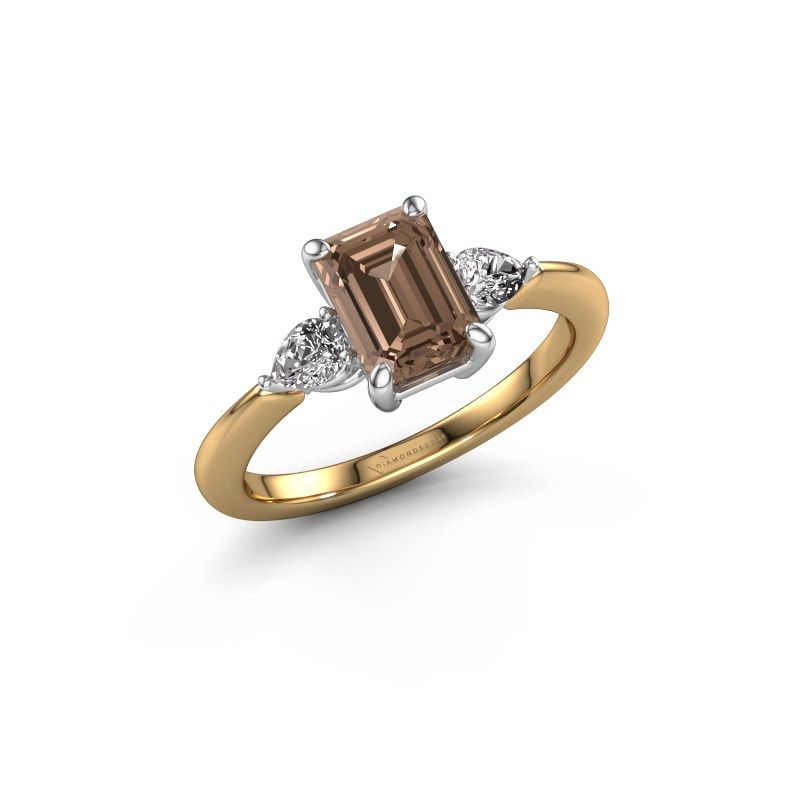 Afbeelding van Verlovingsring Chanou EME 585 goud bruine diamant 1.92 crt