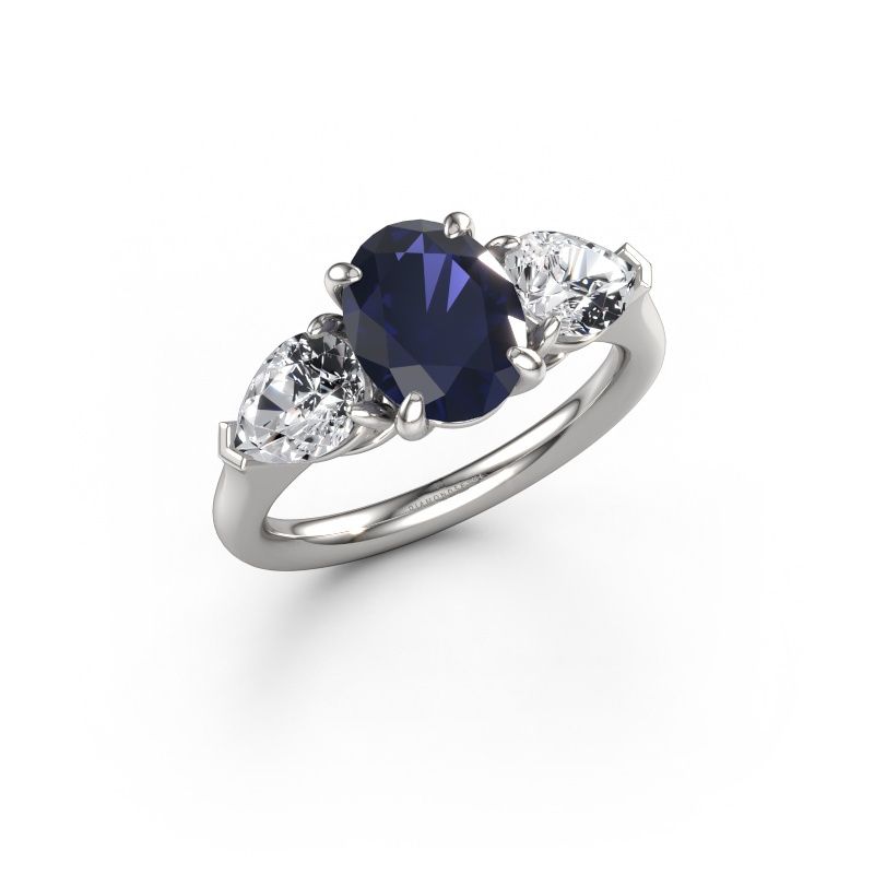 Verlobungsring Carma OVL 950 Platin Saphir 9x7 mm