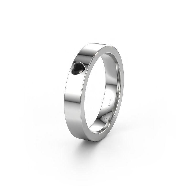 Wedding ring WH0101L14BPHRT 585 white gold black diamond ±4 x 2 mm