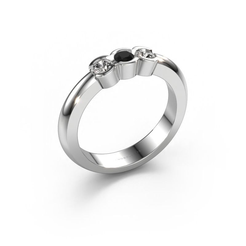 Ring Lotte 3 585 Weißgold Schwarz Diamant 0.32 crt
