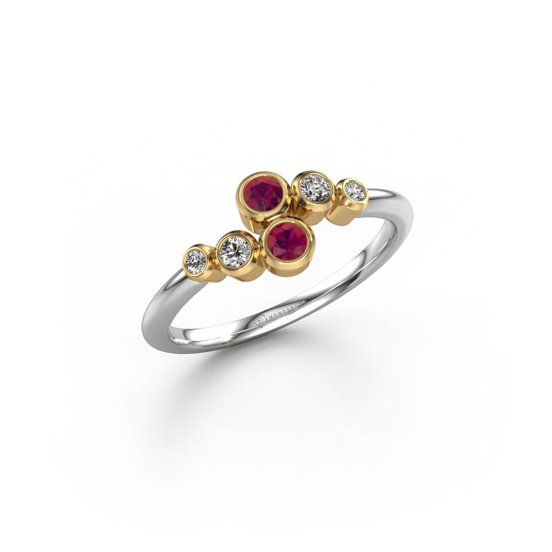 Bague Lonnie 585 or blanc rhodolite 2.5 mm