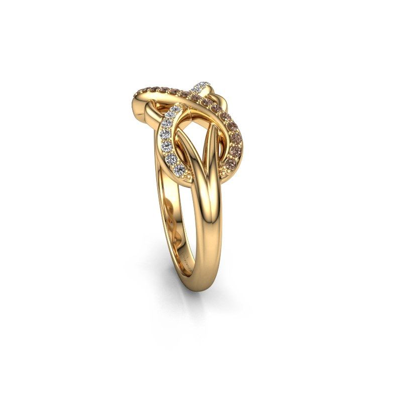 Afbeelding van Ring Lizan<br/>585 goud<br/>Bruine Diamant 0.208 Crt