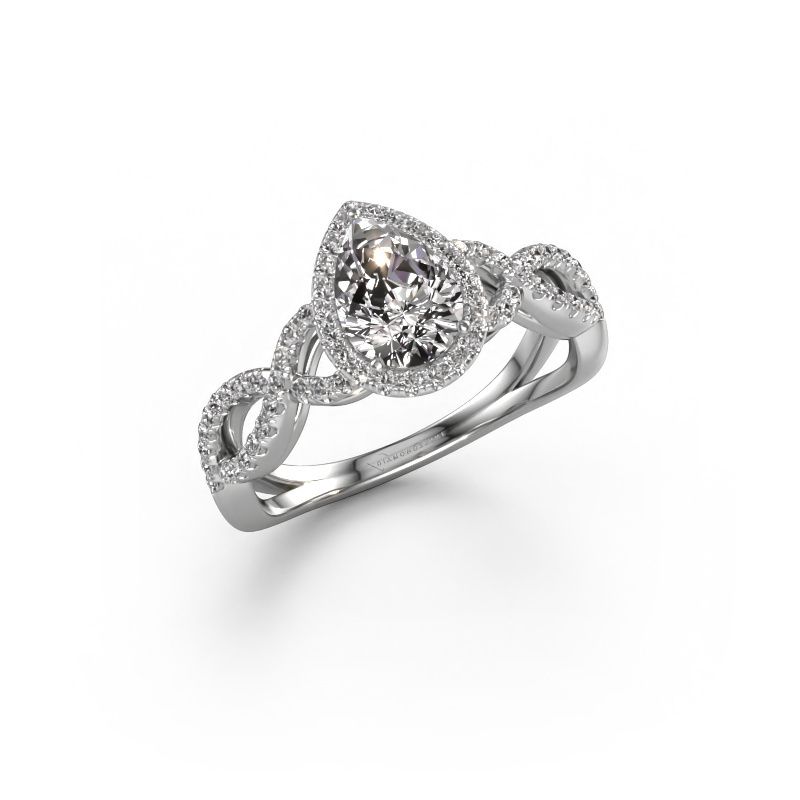 Verlovingsring Dionne pear 950 platina lab-grown diamant 0.99 crt