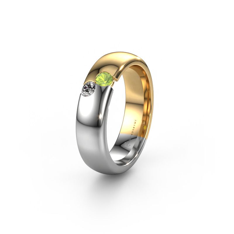 Wedding ring WH1003L26C 585 gold peridot ±6x2.2 mm