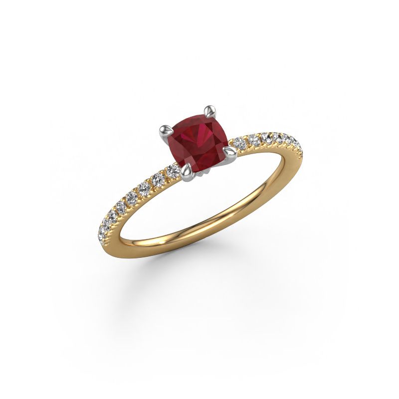 Verlovingsring Crystal CUS 2 585 goud robijn 5 mm