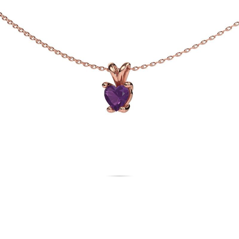 Pendant Sam Heart 585 rose gold amethyst 5 mm
