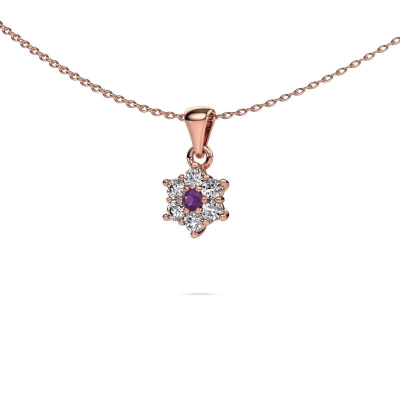 Pendentif Chantal 585 or rose améthyste 2.4 mm