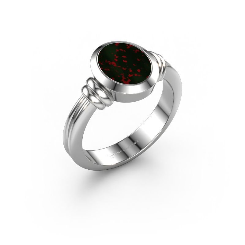 Signet ring Brenda 1 950 platinum bloodstone 10x8 mm