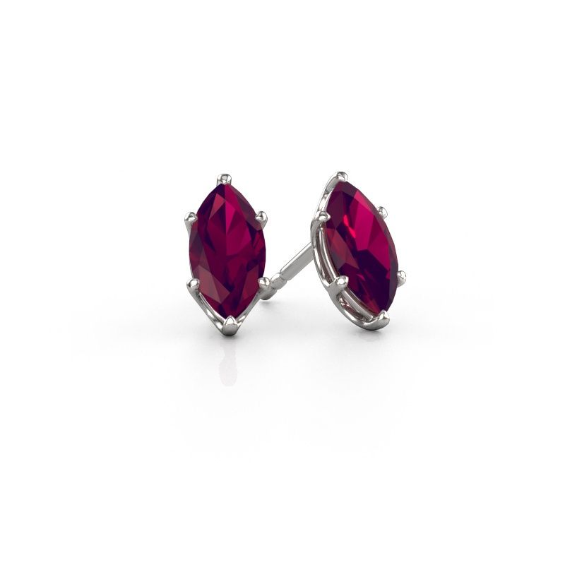 Clous d'oreilles Sam MRQ 950 platine rhodolite 10x5 mm