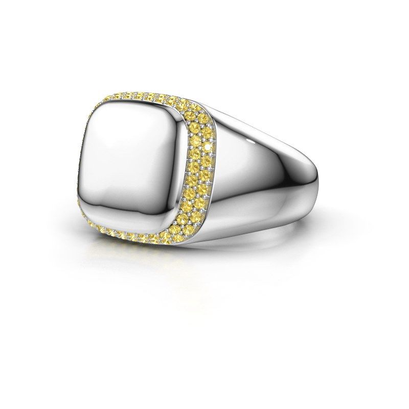 Image of Men's ring Pascal 585 white gold yellow sapphire 1.1 mm