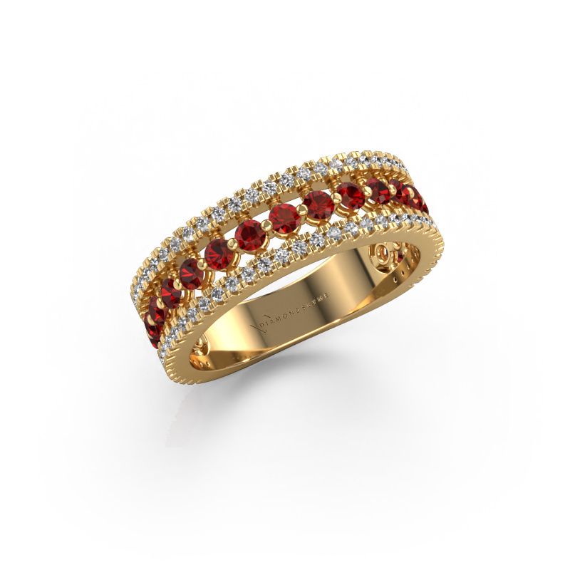 Bague Elizbeth 1 585 or jaune grenat 2 mm