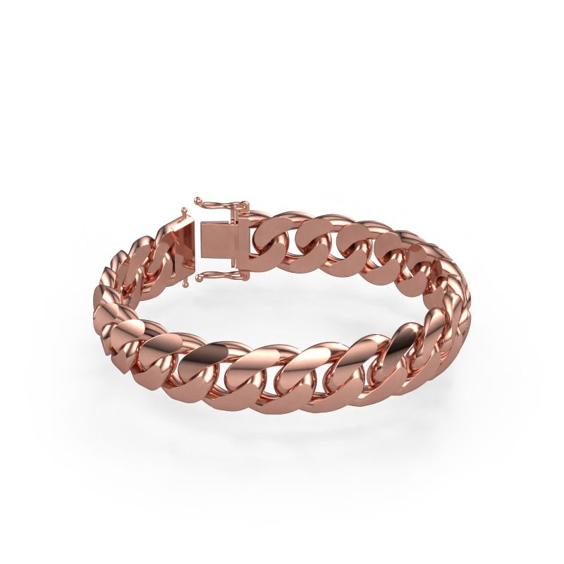 Cuban bracelet ±0.6 in 585 rose gold