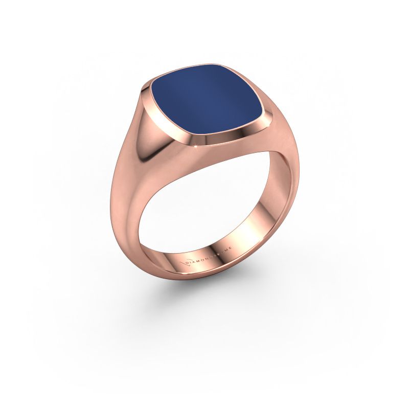 Signet ring Benjamin 2 585 rose gold lapis 13x11 mm