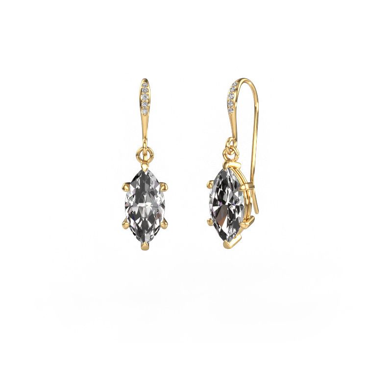 Pendants d'oreilles Laurie MRQ 2 585 or jaune diamant synthétique 2.030 crt