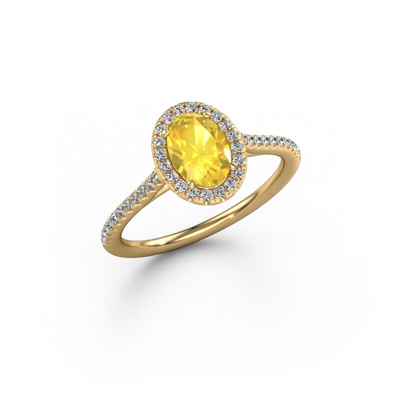 Verlobungsring Seline ovl 2 585 Gold Gelb Saphir 7x5 mm