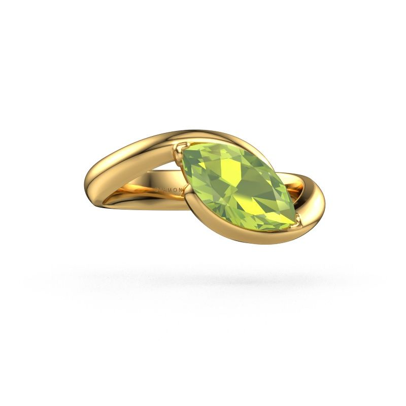 Engagement ring Aida MRQ 585 gold peridot 11x5.5 mm