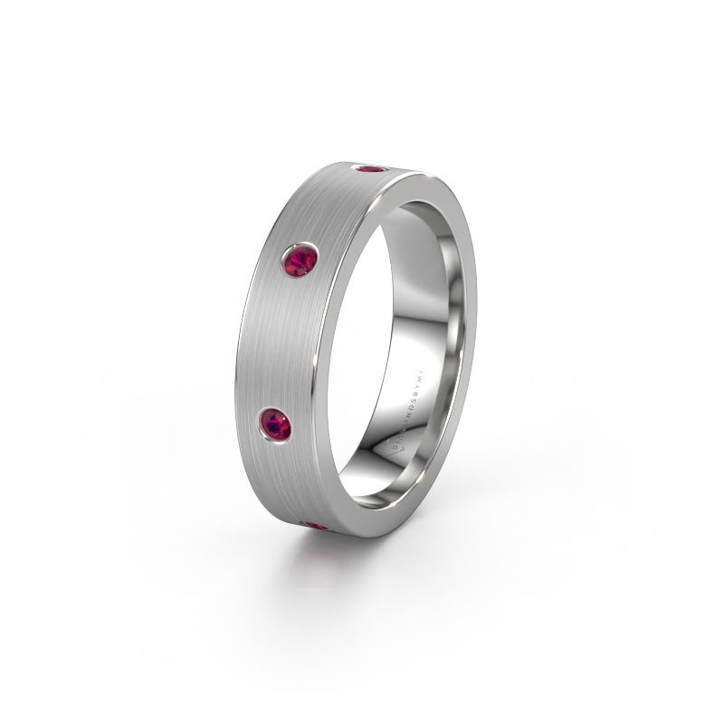 Trouwring WH0105L15BM 585 witgoud rhodoliet 2 mm ±5x2 mm