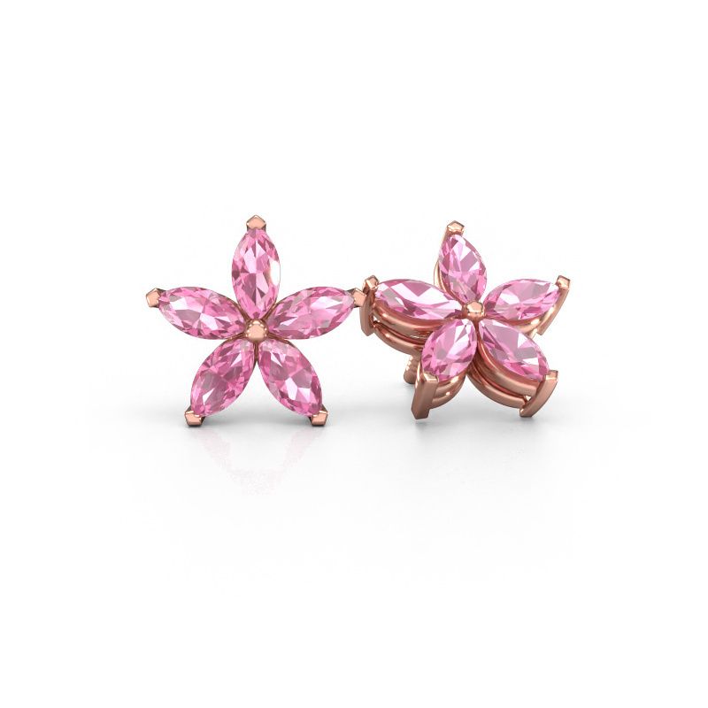 Ohrsteckers Sylvana 585 Roségold Pink Saphir 5x2.5 mm