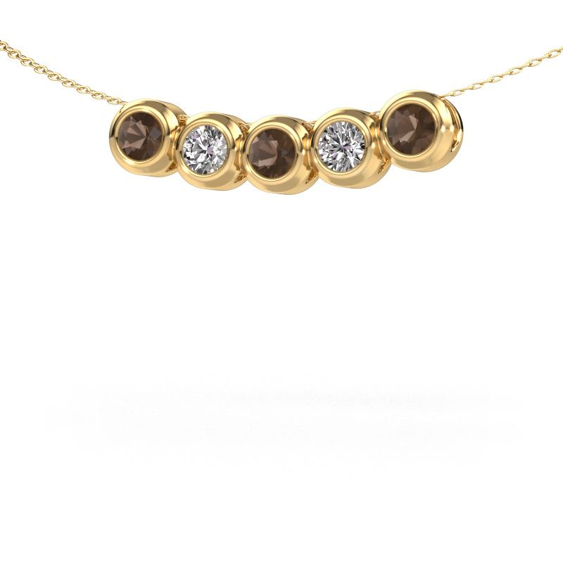 Kette Kim 5 585 Gold Rauchquarz 4 mm