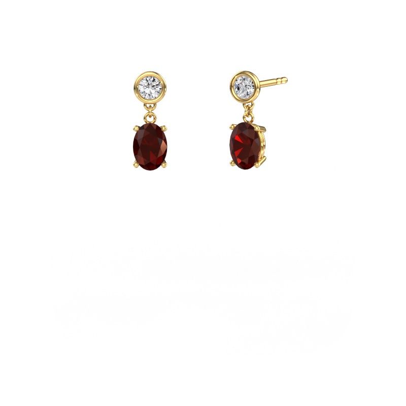 Pendants d'oreilles Lacey OVL 585 or jaune grenat 7x5 mm