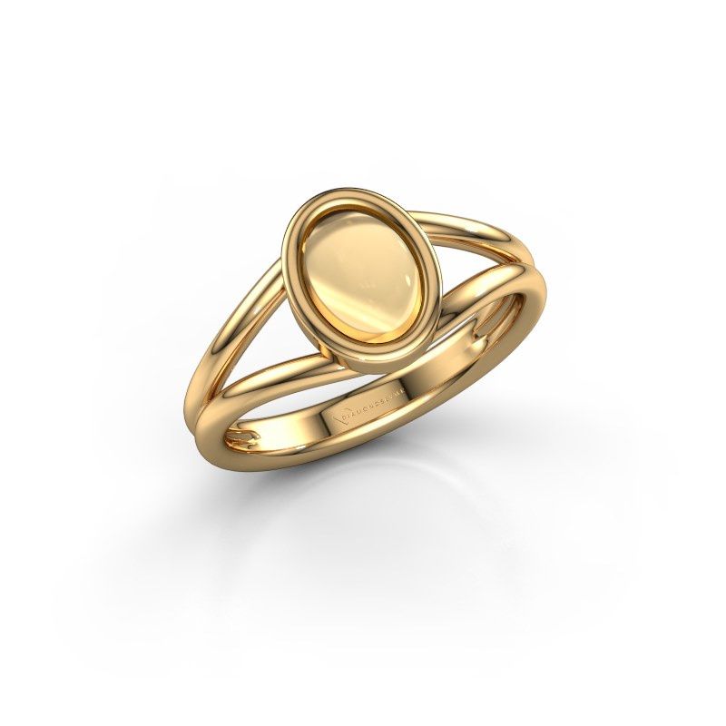 Afbeelding van Ring Lieselotte<br/>585 goud<br/>Citrien 9x7 mm