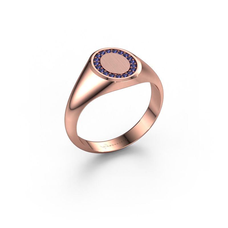 Pinkring Floris Oval 1 585 rosé goud saffier 1.2 mm