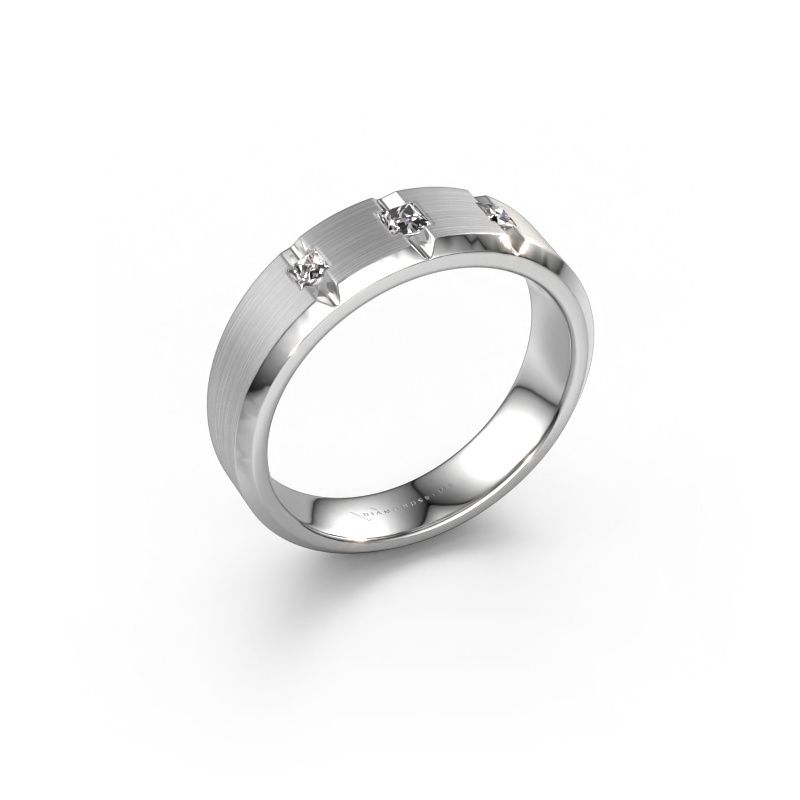 Männerring Justin 585 Weißgold Zirkonia 2.5 mm