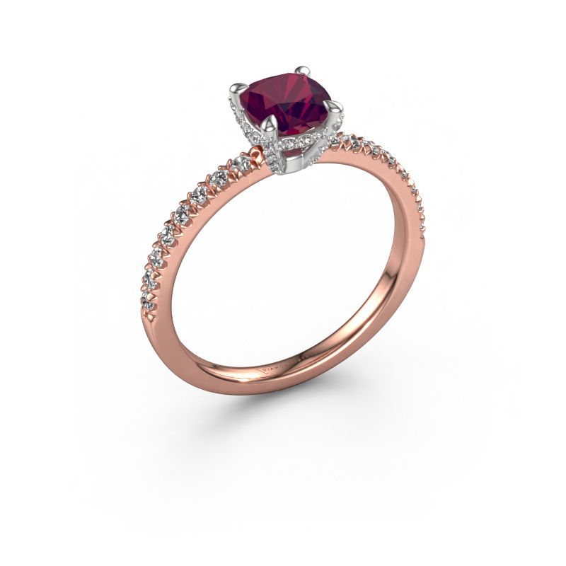 Verlobungsring Saskia 1 CUS 585 Roségold Rhodolit 5.5 mm